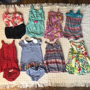 Toddler Dresses and Rompers Lot of 8